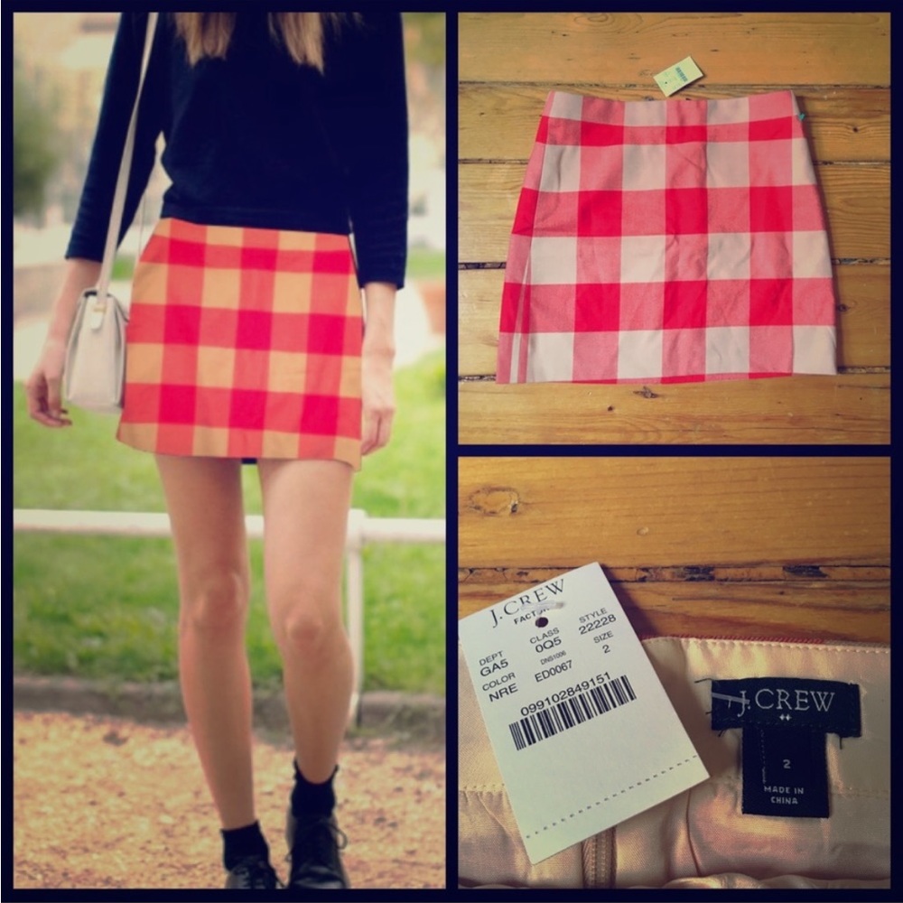 Jcrew checkered skirt